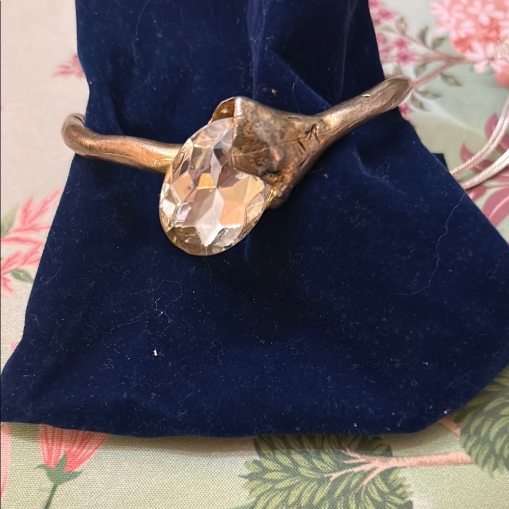 Gold Ring with Clear Gemstone